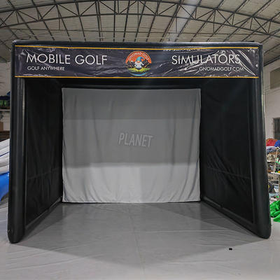 quality 商業用 防空ゴルフ ブローアップテント PVCゴルフシミュレーター テント 屋外ゴルフ練習テント factory